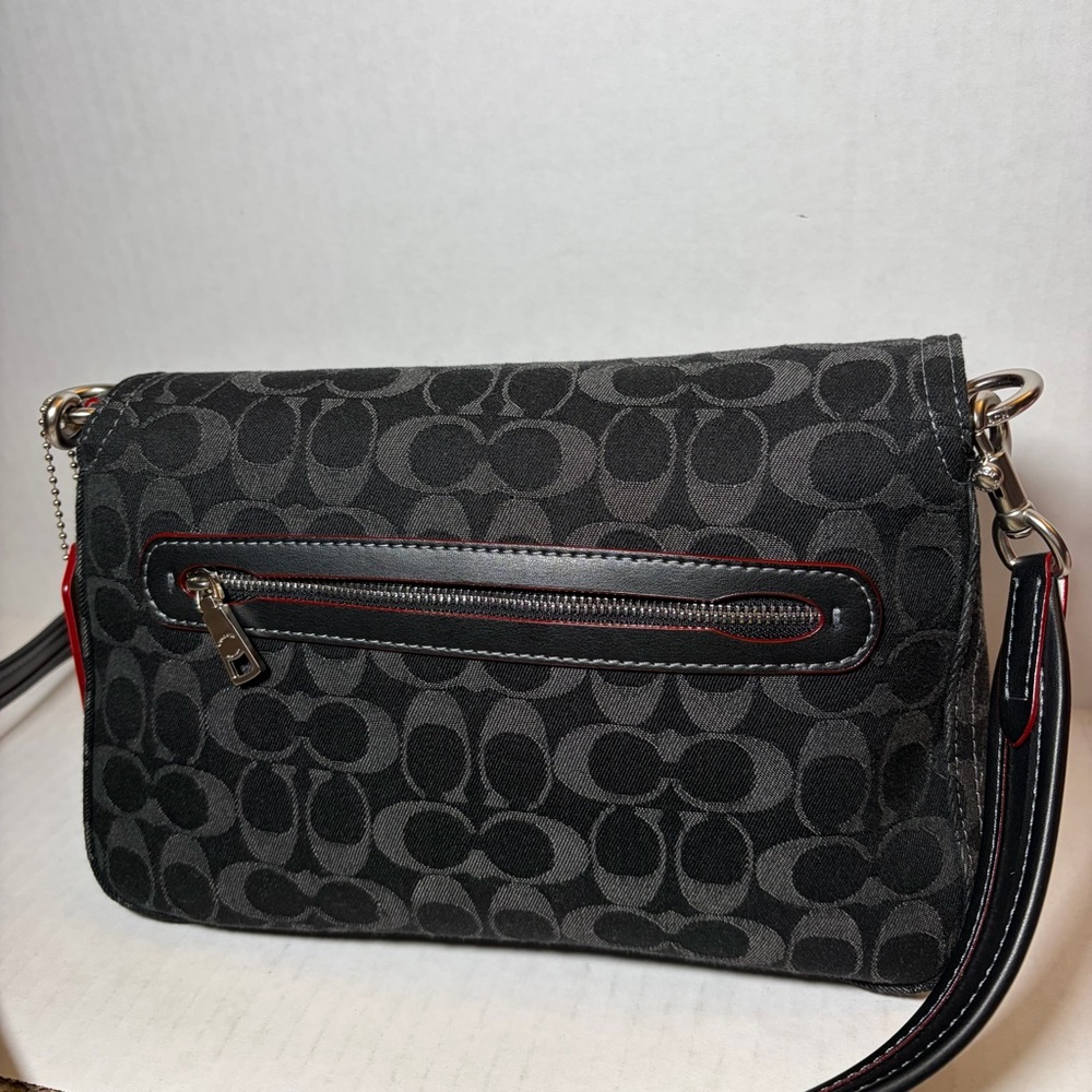 Coach black Denim Soft Tabby Shoulder Bag NEW! W/ Dustbag & All Straps - Picture 4 of 11